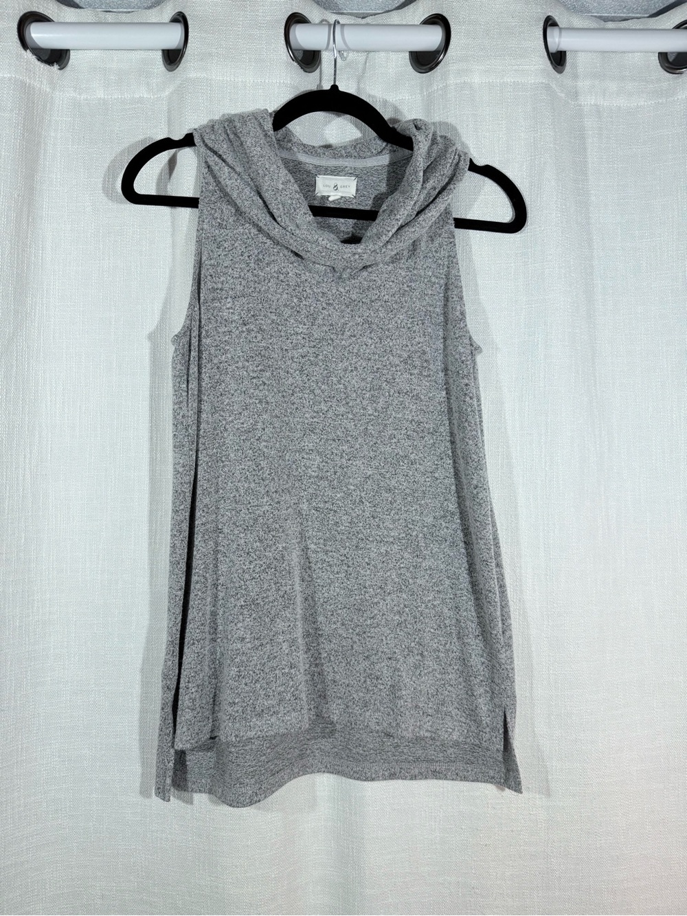 Lou & Grey Cowl Neck Tank Top - Womens S - Gray Business Office Basic Classic